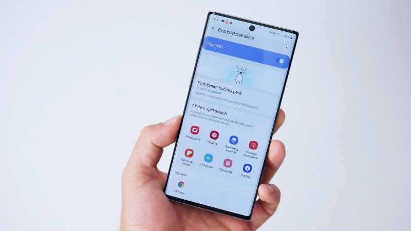 Samsung Galaxy Note 10 - bezdotykové akcie