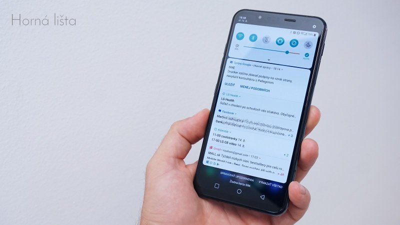 LG G8S ThinQ - horná lišta