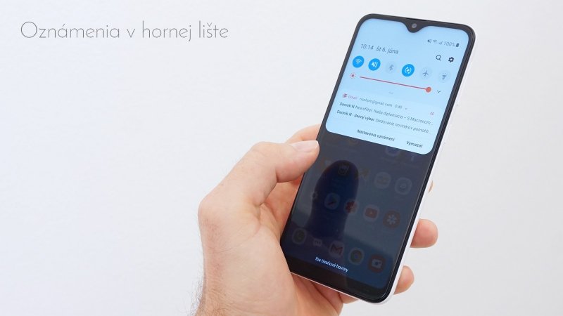 Samsung Galaxy A20e horná lišta