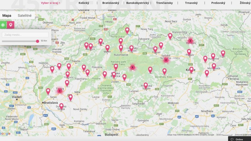 Digitall 4ka - mapa predajní