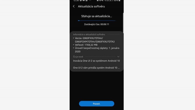 Aktualizácia na Android 10 pre Samsung Galaxy S9