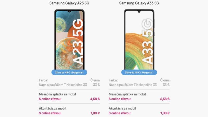 Samsung Galaxy A23 a A33 v Magenta 1